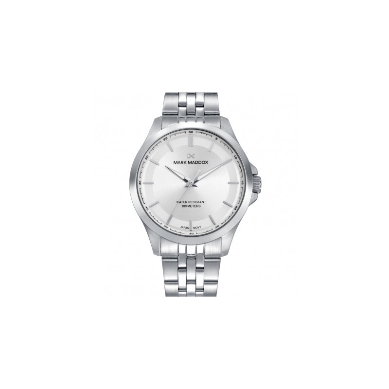 Reloj Caballero Acero Esfera Plata 41 mm 3 Agujas 10 ATM Hm1031-07