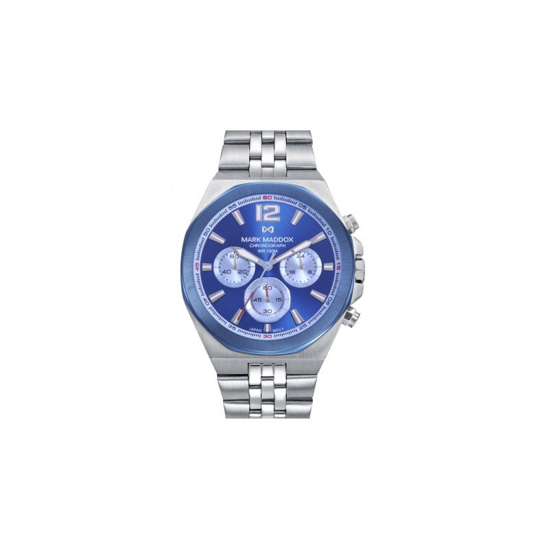 Reloj Hombre Cronógrafo Acero Esfera Azul Bisel IP Azul 41 mm 10 ATM Hm1034-35