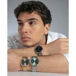 Reloj Viceroy Hombre Acero Malla Milanesa Esfera Negra 41 mm 50 m 401497-57
