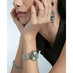 Reloj Viceroy Mujer Acero Malla Milanesa Esfera Verde 33 mm Calendario 50 m 401344-67