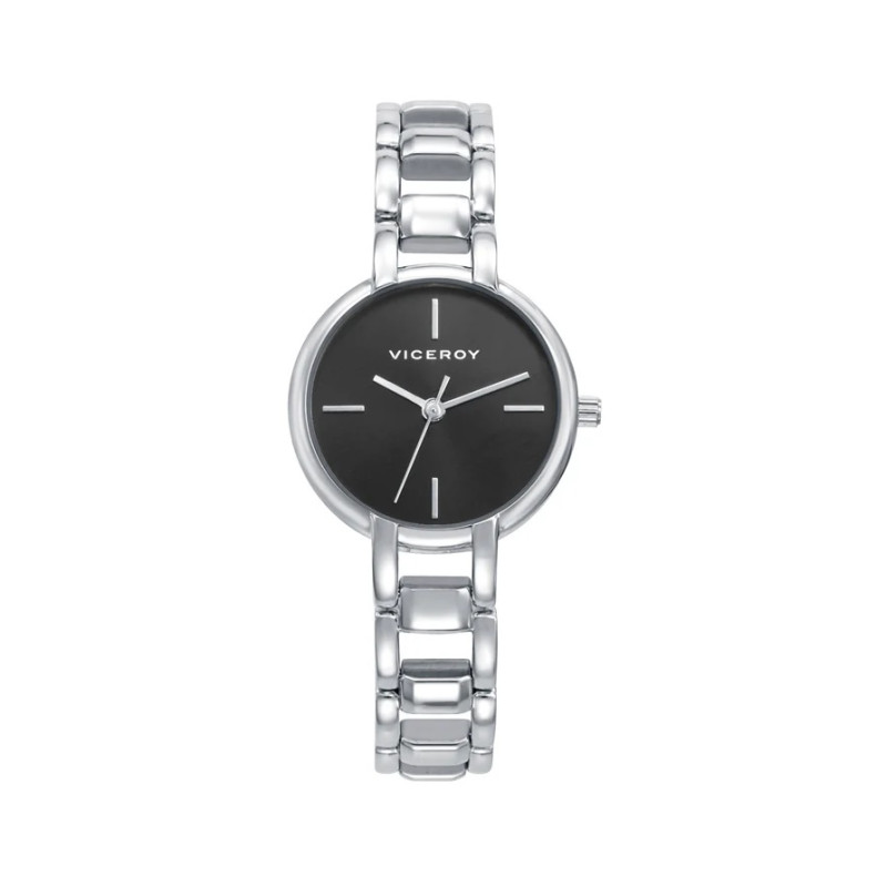 Reloj Viceroy Mujer Acero Esfera Negra 28 mm Elegante 30 m 401336-97