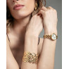 Reloj Mujer Acero IP Dorado Esfera Plata 28 mm Elegante 30 m 401336-07