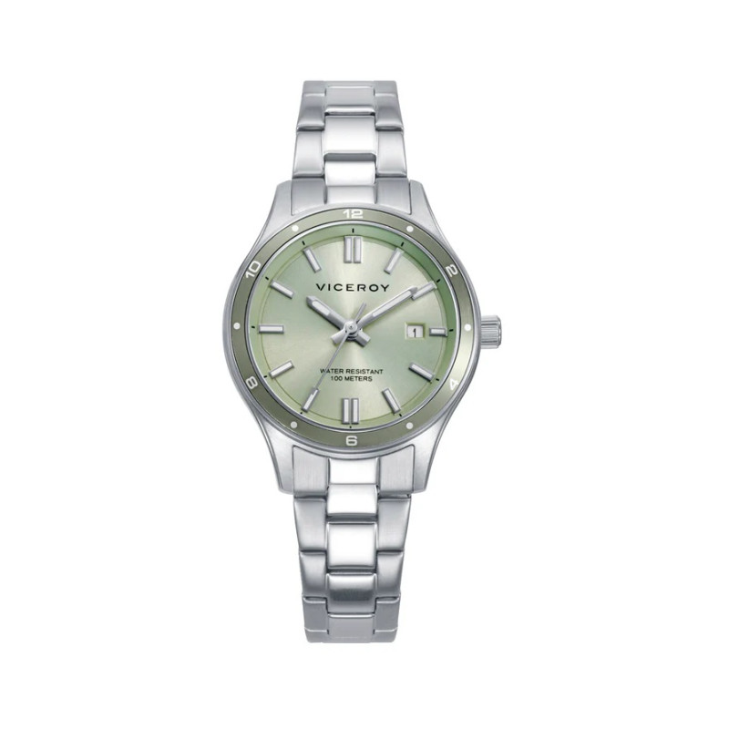 Reloj Viceroy Mujer Acero Esfera Verde 30 mm Calendario 10 ATM 401340-67