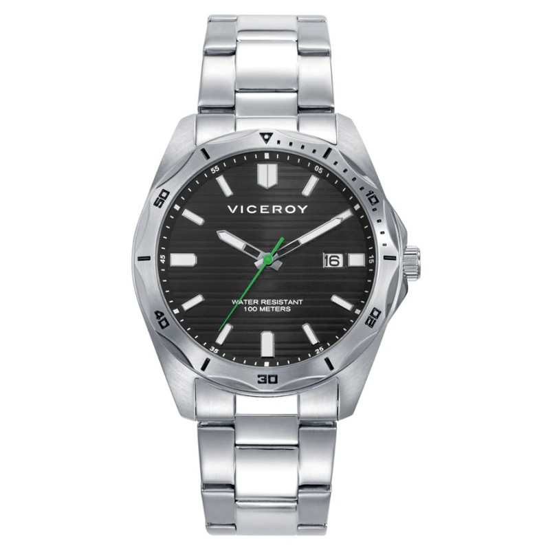Reloj Viceroy Hombre Acero Esfera Negra 42 mm Calendario 10 ATM 401479-57