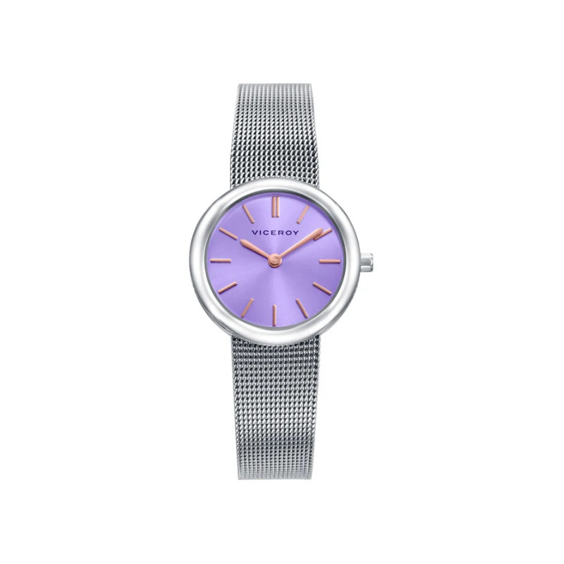 Reloj Viceroy Mujer Malla Milanesa Esfera Morada 26 mm Elegante 30 m 401346-97