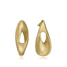 Pendientes Mujer Acero IP Dorado Diseño Enroscado Texturizado 4,1 cm