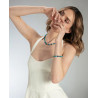 Pulsera Mujer Acero IP Dorado con Piedras Azules y Verdes 18+2 cm