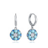 Pendientes Viceroy Plata Pendientes Mujer Plata de Ley Flor con Circonitas Azules y Blancas 2,5 cm