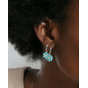 Pendientes Viceroy Plata Pendientes Mujer Plata de Ley Flor con Circonitas Azules y Blancas 2,5 cm