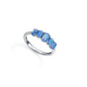 Anillo Mujer Plata de Ley con Cianita Natural y Baño de Rodio Azul