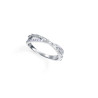 Anillo Mujer Plata de Ley Cruz con Circonitas y Baguettes Blancas Baño de Rodio