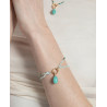 Pulsera Mujer Plata de Ley Baño Oro Amazonita Turquesa y Circonitas 18,5 cm