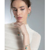 Pulsera Mujer Plata de Ley Baño Oro Amazonita Turquesa y Circonitas 18,5 cm