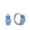 Pendientes Mujer Plata de Ley con Cianita Natural Baño de Rodio 1,2 cm