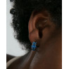 Pendientes Mujer Plata de Ley con Cianita Natural Baño de Rodio 1,2 cm