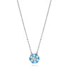 Collar Mujer Plata de Ley con Colgante Floral Circonitas Azules y Blancas
