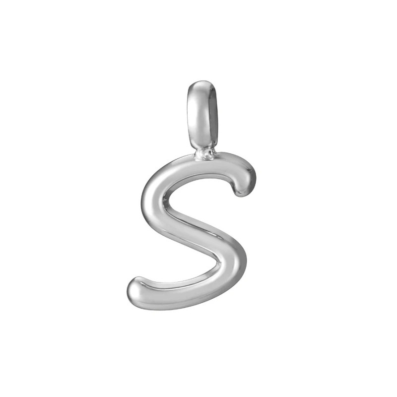 Colgante Letra S Mujer Acero Plateado Inicial 1,5 cm