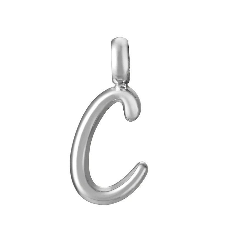 Colgante Letra C Mujer Acero Plateado Inicial 1,5 cm