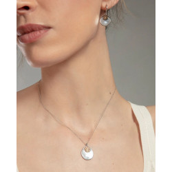 Collar Mujer Plata de Ley Bicolor Árbol de la Vida Madreperla 42+3 cm