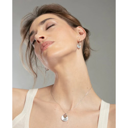 Collar Mujer Plata de Ley Bicolor Árbol de la Vida Madreperla 42+3 cm