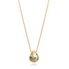 Collar Mujer Plata de Ley Baño de Oro Gota con Circonitas Azules 42+3 cm