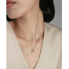 Collar Mujer Plata de Ley Baño de Oro Gota con Circonitas Azules 42+3 cm