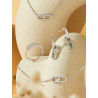 Pulsera Mujer Plata de Ley Rodiada Óvalo con Circonitas 16+3 cm