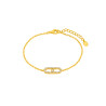 Pulsera Mujer Plata de Ley Baño Oro 18K Óvalo con Circonitas 16+3 cm