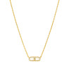 Collar Mujer Óvalo con Circonitas Plata de Ley 925 Baño Oro 18K D04107/AO