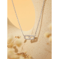 Collar Mujer Óvalo con Circonitas Plata de Ley 925 Rodiada D04107/AN