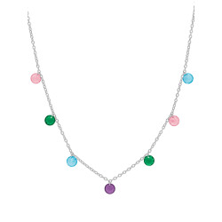 Pulsera Plata de Ley 925 con Multicirconitas de Colores D03607/BE