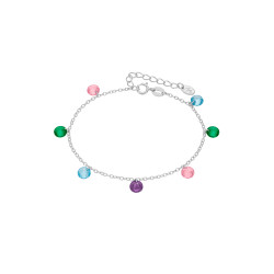 Pulsera Plata de Ley 925 con Multicirconitas Multicolor D03603/BF