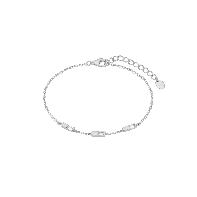 Pulsera Mujer Plata de Ley 925 Rodiada con Circonitas Baguette D04103/AC