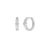 Pendientes Aro Hexagonal Plata de Ley 925 Rodiada con Circonitas D03201/BO