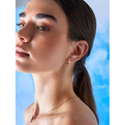 Pendientes Aro Hexagonal Plata de Ley 925 Rodiada con Circonitas D03201/BO