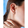 Pendientes Aro Hexagonal Plata de Ley 925 Rodiada con Circonitas D03201/BO