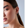 Pendientes Mujer Plata de Ley 925 Rodiada con Circonitas Baguette y Doble Cadena D04101/AQ