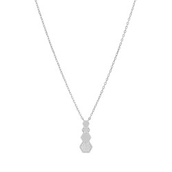Collar Mujer Hexagonal Plata de Ley 925 Rodiada con Circonitas D03207/BG
