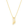 Collar Mujer Cascada de Cadenas Plata de Ley 925 Baño Oro 18K con Circonitas Baguette D04107/AK