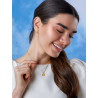 Collar Mujer Doble Triángulo Plata de Ley 925 Baño Oro 18K con Circonitas D03207/BJ