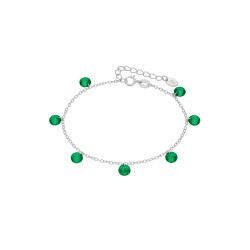 Pulsera Plata de Ley 925 con Circonitas Color Esmeralda D03603/BE