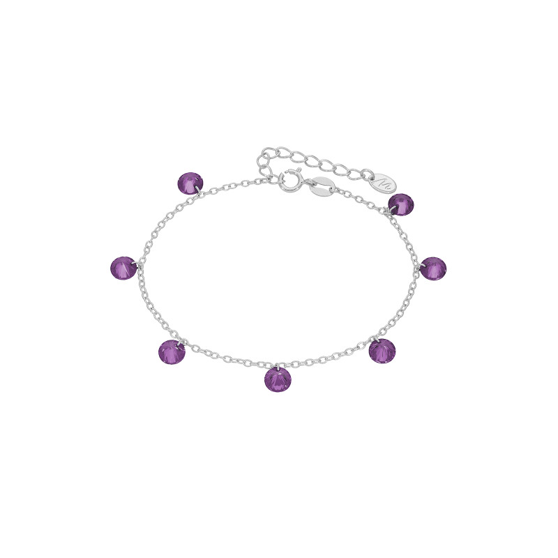 Pulsera Plata de Ley 925 con Circonitas Color Lila D03603/BC