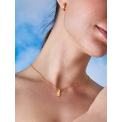 Collar Mujer Hexagonal Plata de Ley 925 Baño Oro 18K con Circonitas D03207/BH