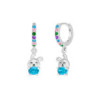 Pendientes Aro Búho Plata de Ley 925 con Circonitas Multicolor D03601/DJ