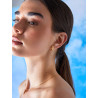 Pendientes Aro Hexagonal Plata de Ley 925 Baño Oro 18K con Circonitas D03201/BP