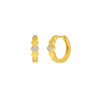 Pendientes Aro Hexagonal Plata de Ley 925 Baño Oro 18K con Circonitas D03201/BP