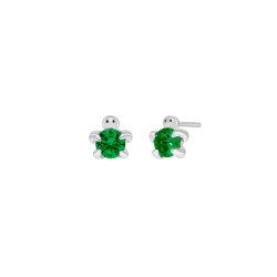 Pendientes Tortuga Plata de Ley 925 con Circonita Esmeralda D03601/DU