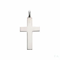 Cruz En Plata Lisa Brillo 5x3 Cm