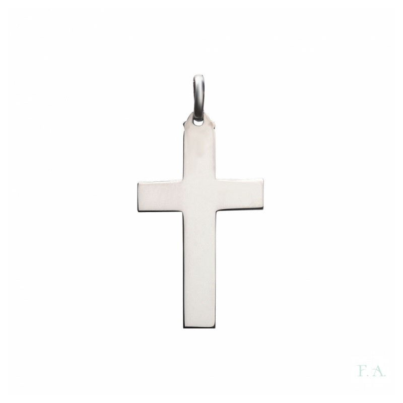 Cruz En Plata Lisa Brillo 5x3 Cm