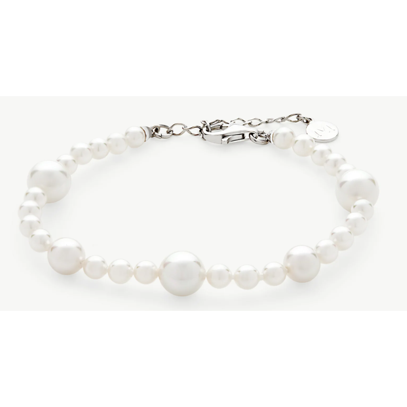 Pulsera Majorica Plata con Perlas Blancas Esence 18142.01.2.B17